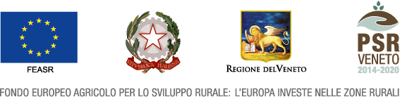 Loghi FEASR, Repubblica Italiana, Regione del Veneto e PSR Veneto 2014-2020 — Fondo europeo agricolo per lo sviluppo rurale: l'Europa investe nelle zone rurali